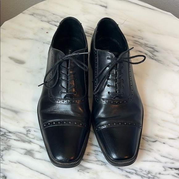Aston Grey Black Leather Men\'s Dress Shoes - size 10.5 - style Hunter
